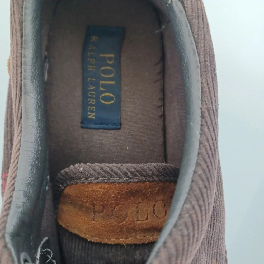 Polo Ralph Lauren Vaughn Mens Brown Corduroy Suede Sneakers 9D 01087 F17 - Picture 6 of 8
